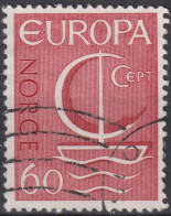 1966 Norwegen ° Mi:NO 547, Sn:NO 496, Yt:NO 501,C.E.P.T.- Ship, Europa (C.E.P.T.) 1966 - Schiff - Gebruikt