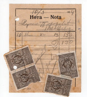 1934.  KINGDOM OF SHS,SERBIA,KNEZEVAC,INVOICE,4  X 25 PARA REVENUE STAMPS - Covers & Documents