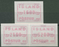 Island ATM 1983 Freimarke Automat 02, Satz 3 Werte, ATM 1.2 C S7 Postfrisch - Frankeervignetten (Frama)
