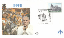 BELGIUM Cover 3-133,popes Travel 1985 - Brieven En Documenten