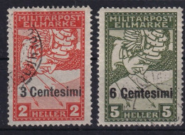 AUSTRIAN OCCUPATION IN ITALY 1918 - Canceled - ANK 24, 25 - Used Stamps