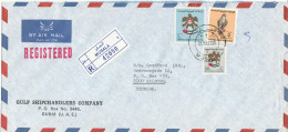 U. A. E. Dubai Registered Air Mail Cover Sent To Denmark Musala 1-9-1990 - Dubai