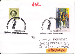 India Cover Sent Air Mail To Germany 2-9-2015 Also Stamps On The Backside Of The Cover - Brieven En Documenten