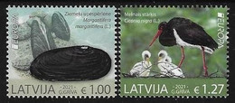 LETONIA /LATVIA /LETTLAND /LETTONIE  -EUROPA 2021 -ENDANGERED NATIONAL WILDLIFE"-  SERIE  De 2 V. - N - 2021