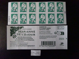 2023 CARNET MARIANNE L'AVENIR L.V. SPM. N° COMPTABLE À 7 CHIFFRES SAINT PIERRE ET MIQUELON SURCHARGE DÉCALÉE À GAUCHE - Postzegelboekjes