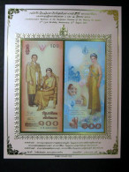 Thailand Banknote Album Sheet 100 Baht 2004 72nd 6th Birthday Queen Sirikit (2 Notes) - Thaïlande