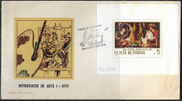 Romania. FDC Sc. 2204.   Paintings - Hunting. The Game Dealer, F. Snyders  FDC Cancellation On FDC Envelope - FDC