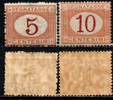 ITALIA REGNO - 1890 - CIFRE DI VALORE IN UN OVALE E DICITURE ORIZZONTALI - 5 E 10 CENT. - MNH - Segnatasse