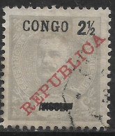 Portuguese Congo – 1910 King Carlos Local Overprinted REPUBLICA 2 1/2 Used Stamp - Portugiesisch-Kongo