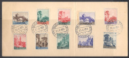San Marino.   Landscapes. Sc. 359-363. Sc. 389-393  Cancellation On Souvenir Card. - Brieven En Documenten