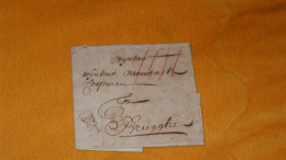 LETTRE ANCIENNE DE 1723../ ECRITE DE GENT POUR BRUIGGHE ?...A IDENTIFIER 4 TRAITS ROUGES...BELGIQUE - 1714-1794 (Pays-Bas Autrichiens)