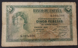 España – Billete Banknote De 5 Pesetas – 1935 - 5 Pesetas