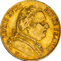 Restauration - 20 Francs Or Louis XVIII 1814 Bayonne - 20 Francs (or)
