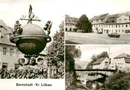 73910400 Bernstadt Loebau Brunnen Markt Marktplatz Pliessnitzbruecke - Loebau