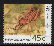 NEW ZEALAND 1993 (WWF) WORLD WILDLIFE FUND  45c  " WETA "  STAMP VFU - Used Stamps