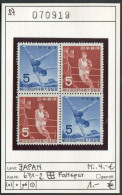 Japan 1957 - Japon 1957 - Nippon 1957 - Michel 671-672 VB / Bloc De 4 / Faltspur - Has Been Folded ** Mnh Neuf Postfris - Unused Stamps