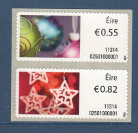 EIRE Ireland Irlande, **, Yv 31, 32, Mi AT 31, 32, SG M 27, 28, Vignettes Adhésives De Distributeur, Noël 2011 - Franking Labels