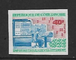 COTE D'IVOIRE 1972   INFORMATIQUE  YVERT N°340 NON DENTELE NEUF MNH** - Informatique