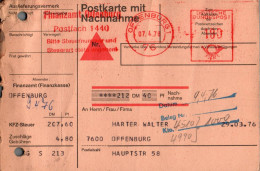 G3238 - Offenburg Nachnahme Finanzamt - Zahlschein Quittung Freistempel Freistempler - Franking Machines (EMA)