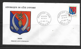 COTE D'IVOIRE 1973 FDC ARMOIRIES  YVERT N°347 - Enveloppes