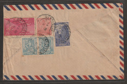 India Archeological Multiple Stamp With Airmail Cover From India To Malaya (a180) - Lettres & Documents