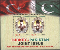 Mint S/S Joint Issues With Turkey  Personalities 2017  From Pakistan - Joint Issues