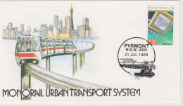 Australia 1988 Monorail  Pyrmont Postmark, Souvenir Cover - Lettres & Documents
