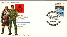 Australia PM 356  1971 50th Anniversary Royal Air Force,Point Cook Postmark Souvenir Cover - Covers & Documents