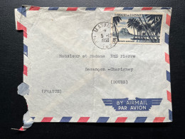 ENVELOPPE POLYNESIE FRANCAISE / MATAUPA ILE TUBUAI ILES AUSTRALES 1958 POUR BESANCON FRANCE - Lettres & Documents
