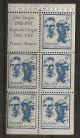Australia 1970 Reginald C. Duigan And John R. Duigan Aviation Pioneers,   M 457 X 5 In Pane MI 49 MNH(**) - Mint Stamps
