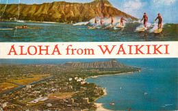 USA Honolulu Aloha From Waikiki Multi View Surf Types & Cityscape Panorama - Honolulu