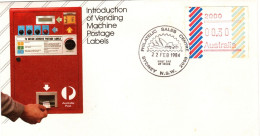 Australia 1984 Vending Machine Postage Label First Day Cover - Briefe U. Dokumente