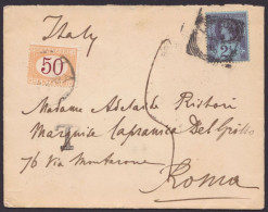 MiNr.89, EF, Bedarf Nach Italien, Ital. Portomarke, 1888, Ankunft - Cartas & Documentos