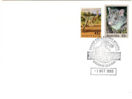 Australia PM 1865 1993 Stamp Collecting Month,Jurassic Park ,Brisbane, Pictorial Postmark - Brieven En Documenten