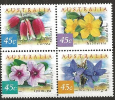 Australia 1999 Flowers Of The Australian Coastal Regions, MI 1805-1808 In Bloc Of Four MNH(**) - Nuovi