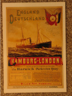 HAMBURG + LONDON VIA HARWICH MODERT POSTER ADVERT - GREAT EAST RAILWAY CO - Ferries