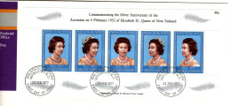 New Zealand 1977 Coronation Silver Jubilee MS  First Day Cover - FDC