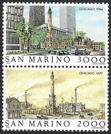 SAN MARINO - 1986 - CHICAGO - SERIE 2 VALORI -  NUOVA MNH** ( YVERT 1136\7- MICHEL 1341\2 - SS 1180\1) - Neufs