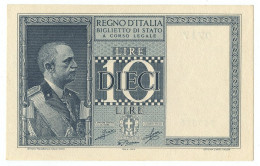 10 LIRE BIGLIETTO DI STATO VITTORIO EMANUELE III FASCIO 1944 XXII SUP+ - Andere