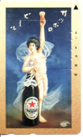 Femme Girl Bière Beer Télécarte Japon Phonecard Telefonkarte (G 990) - Food