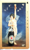 Femme Girl Bière Beer Télécarte Japon Phonecard Telefonkarte (G 990) - Alimentación