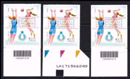 ● ITALIA 2014 ● XVII Campionato Mondiale Di Pallavolo Femminile ● 2 Con CODICE A Barre + Alfanumerico = Più RARO ● - Bar-code