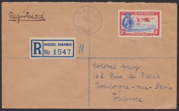 MiNr 99, EF Auf R-Brief Nach Frankreich, Ankunft - Bahamas (1973-...)