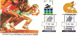 Australia 2001 World Veterans ATHLETIC Championship ,date 7 And  8 July, Souvenir Cover - Marcophilie