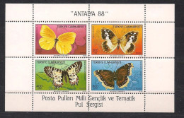 Turquie Turkije 1988 Yvertn° Bloc 28 *** MNH Cote 32,50 € Faune Papillons Vlinders - Blocks & Sheetlets