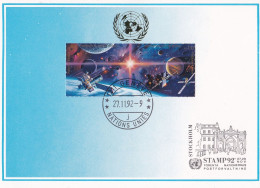 Nations Unies Genève. Carte Postale 1992 YT 231-232 Oblitérés 1er Jour - Cartes-maximum