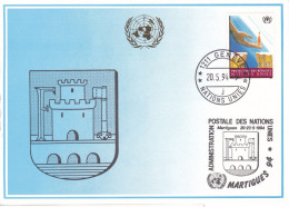 Nations Unies Genève. Carte Postale 1994 YT 269 Oblitéré 1er Jour - Maximumkarten