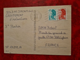 Lettre / Carte 1982 POSTE AUX ARMEE SP 69852 A SUR CARTE GRUSS FRIEDRICHSHAFEN - Autres & Non Classés