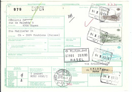 BELGIQUE  Ca.1983: Bulletin D'Expédition De EUPEN Pour Ecublens (FR, Suisse), CAD D'arrivée Au Dos - Lettres & Documents