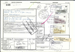 BELGIQUE  Ca.1983: Bulletin D'Expédition De LEUZE Pour LAUSANNE (VD, Suisse), CAD D'arrivée Au Dos - Lettres & Documents